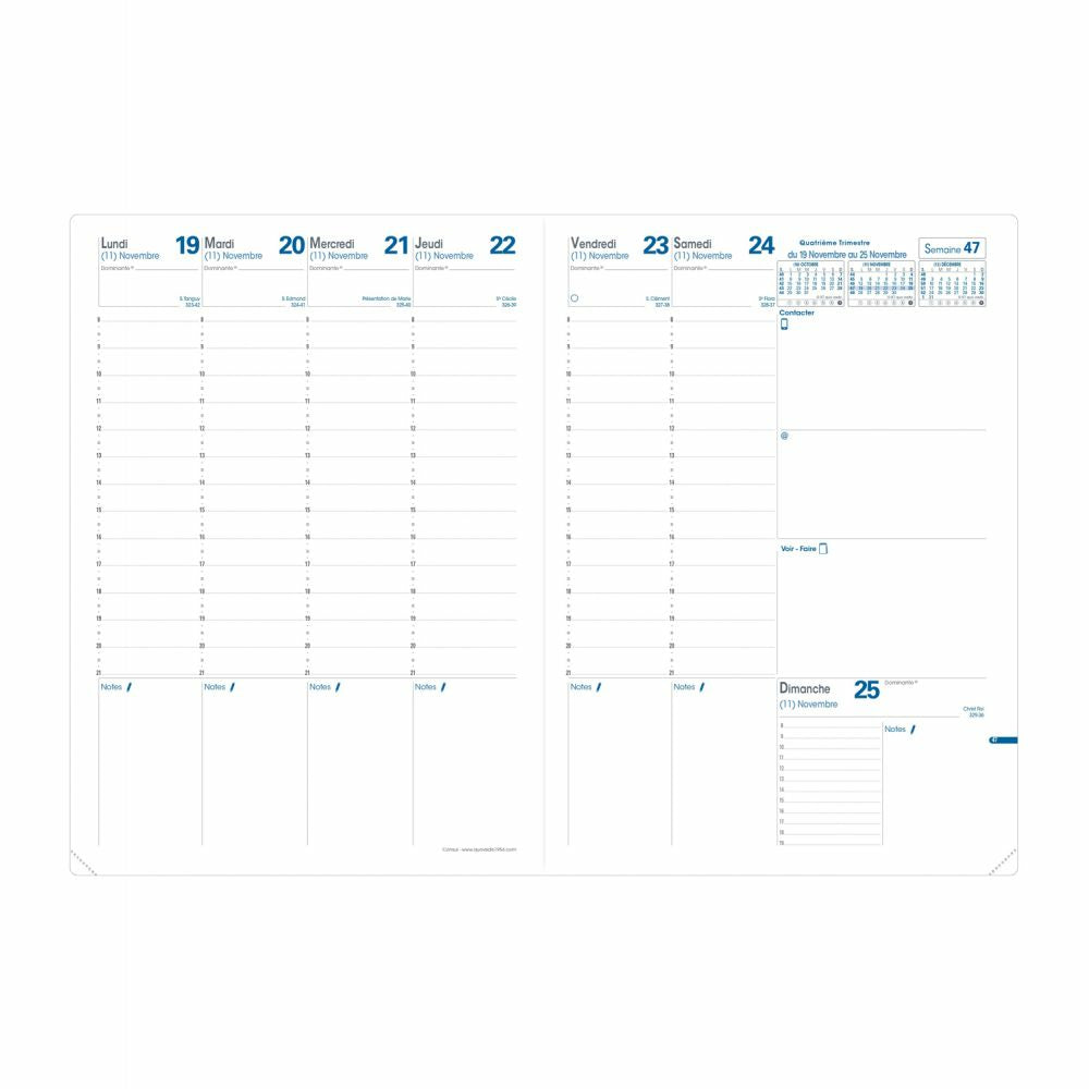Agenda semainier Consul 21x29.7cm- Noir