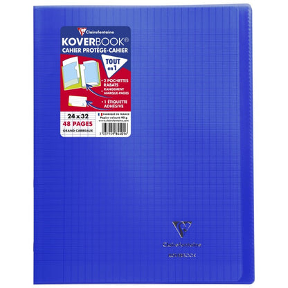 Cahier koverbook 24x32 quadrillé seyés- polypropylène  48 pages