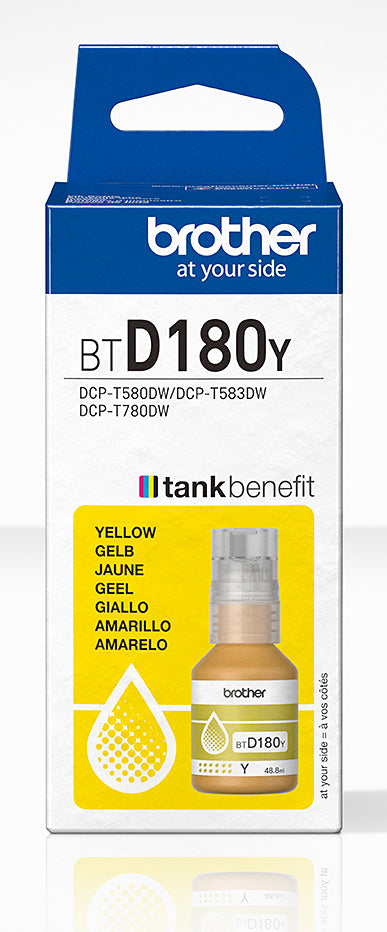 Bouteille d'encre Brother jaune btd180 - capacité 5000 pages