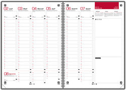 Agenda de poche 9x17 - gris fermeture élastique rouge