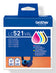 Multipack Brother lc521val - cartouches d'encre haute capacité