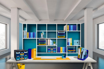 Porte-revues mag-cube bleu clair