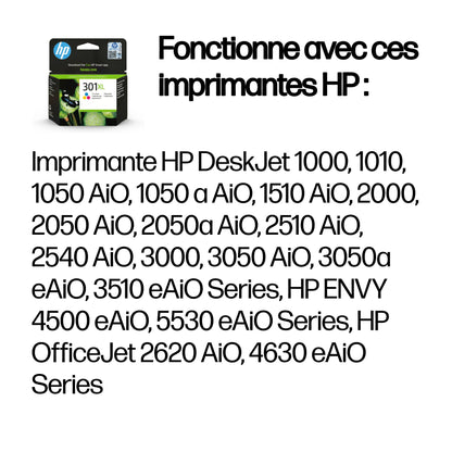 Cartouche d'encre HP 301xl - tricolore haute capacité