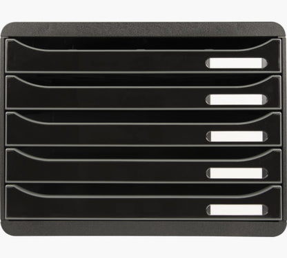Module de classement big box en largeur 5 tiroirs -noir