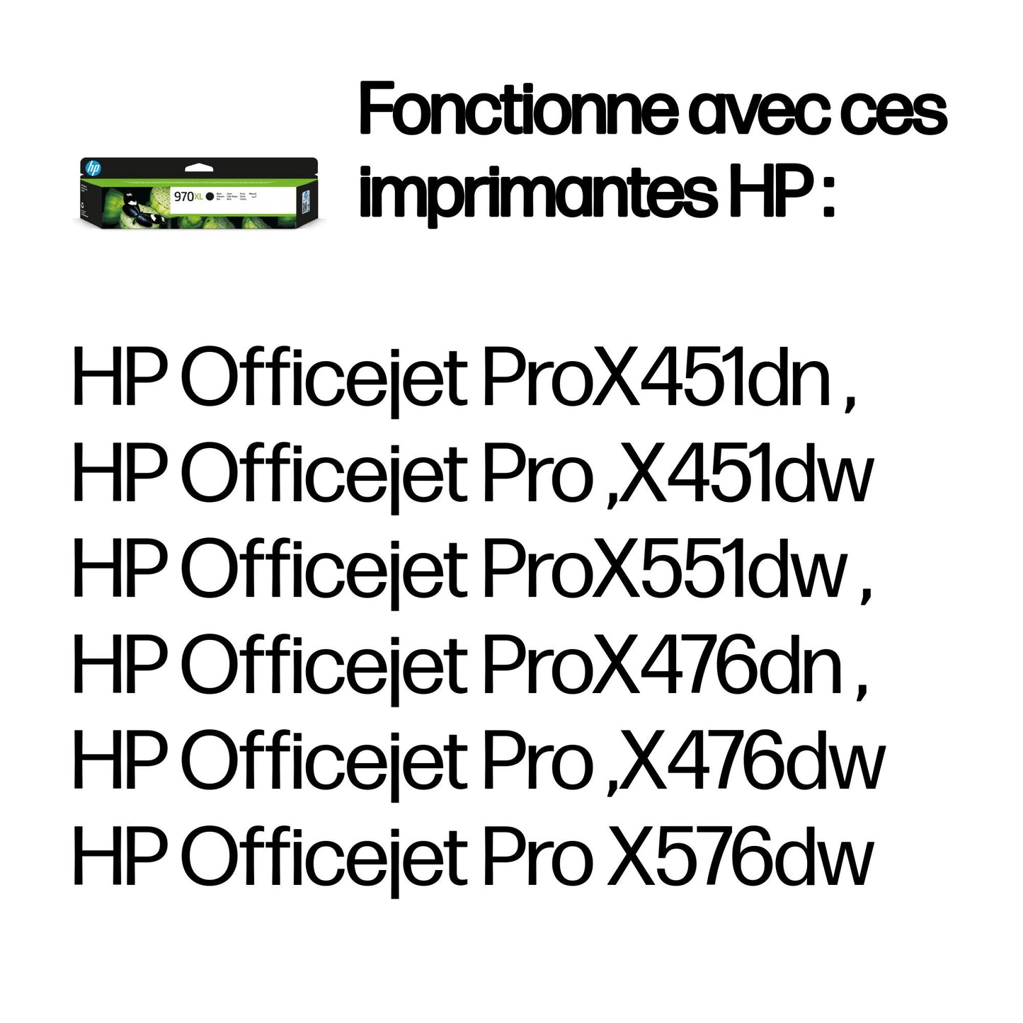 Cartouche d'encre HP noire 970xl - rendement élevé