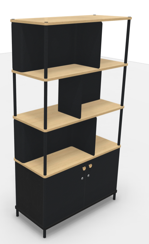 Bibliotheque direction l100xp45xh184 - chene noir
