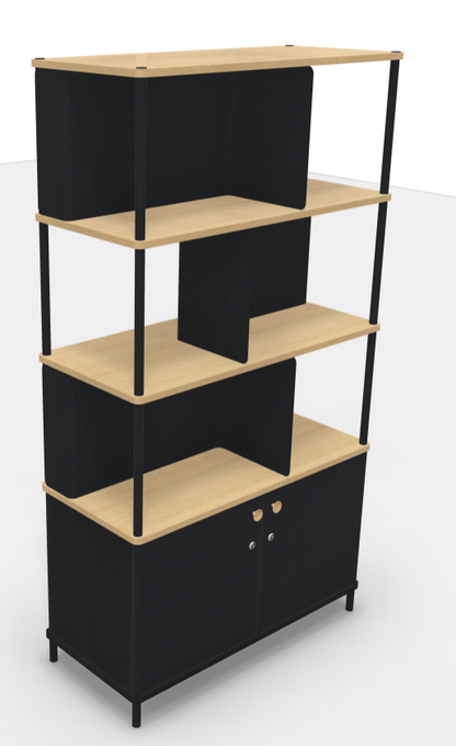 Bibliotheque direction l100xp45xh184 - chene noir