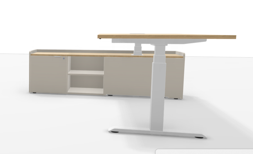 Bureau direction électrique L200xP90 avec crédence niche - Chêne clair