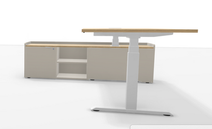 Bureau direction électrique L200xP90 avec crédence niche - Chêne clair