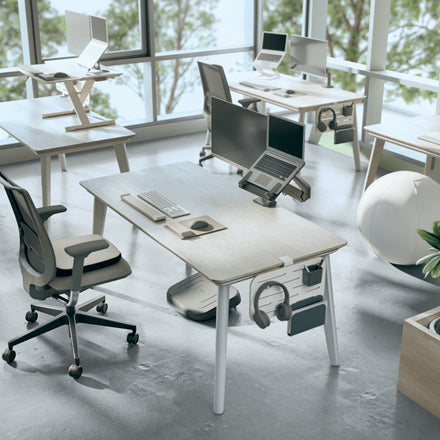 Organiseur de bureau ergonomique avec 3 accessoires -gris
