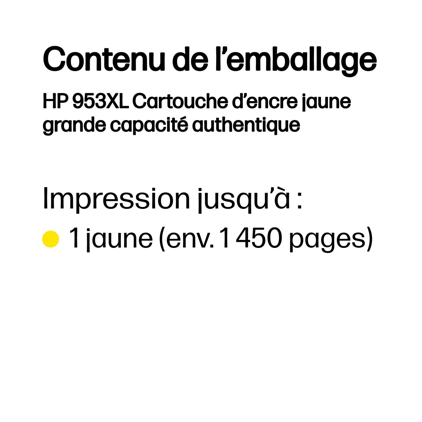 Cartouche d'encre HP jaune 953xl - haute capacité