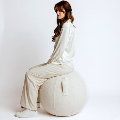 Ballon d'Assise Medium - Tissu Bouclé Blanc Ø65cm