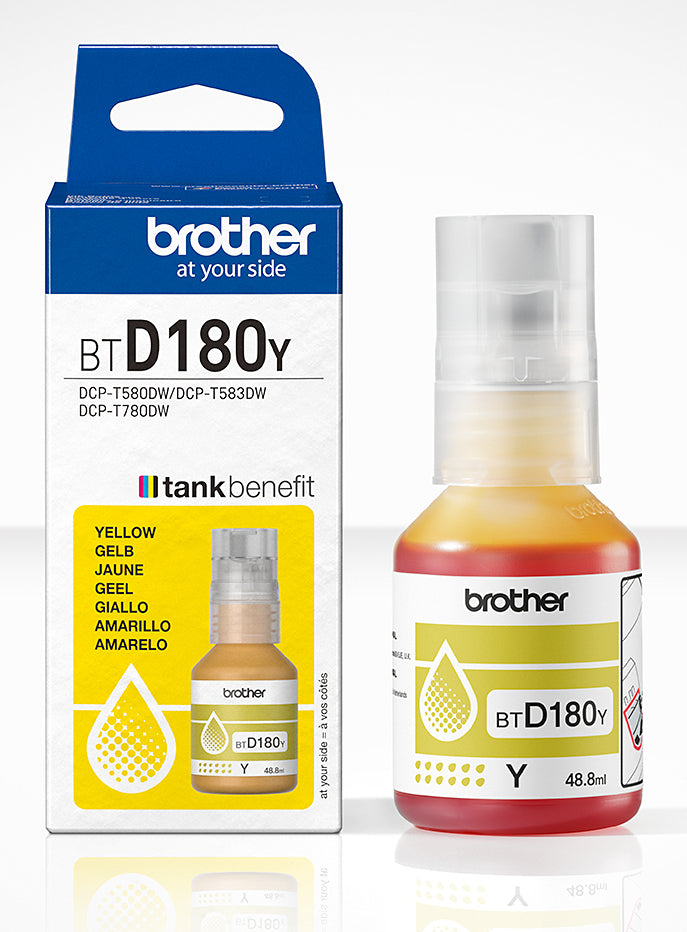 Bouteille d'encre Brother jaune btd180 - capacité 5000 pages