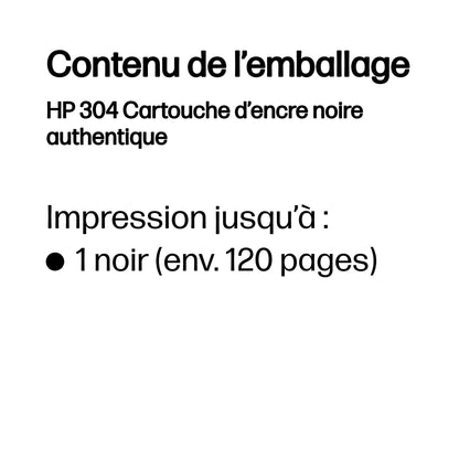 Cartouche d'encre HP noire 304 - 120 pages