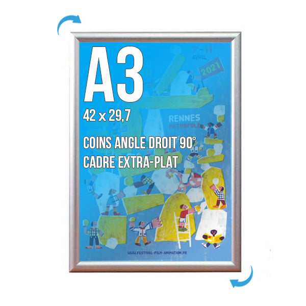Cadre mural clic-clac A3 Aluminium