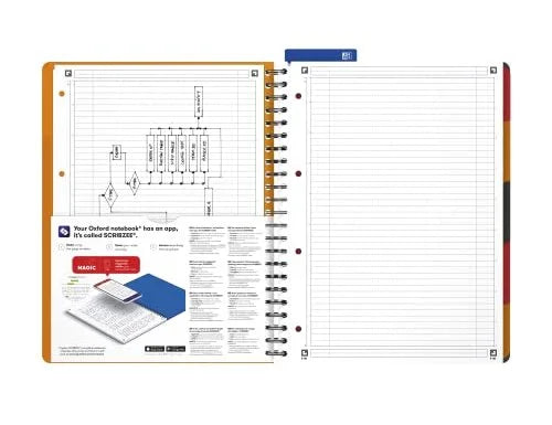 Cahier à spirales Oxford Manager Book A4+ - 23 x 29,7 cm - 160 pages