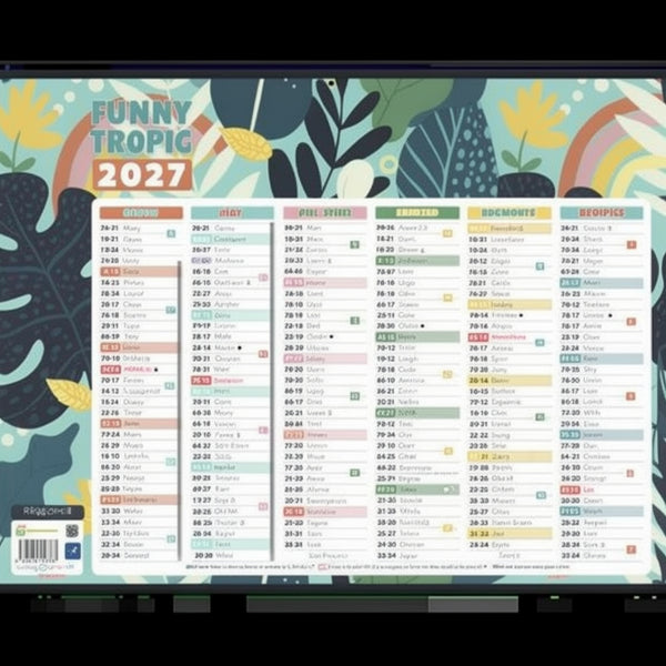 Calendrier mural illustré  2x6mois  32x42 -exotique
