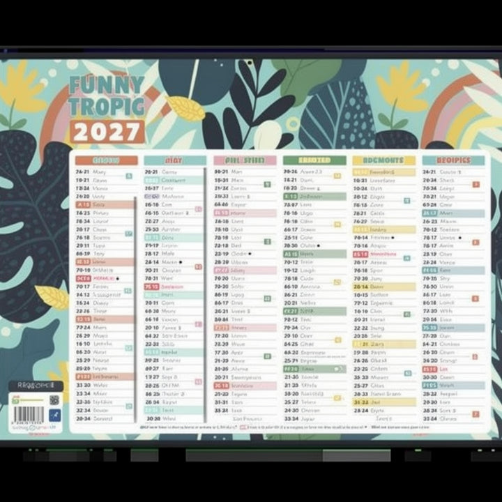 Calendrier mural illustré  2x6mois  32x42 -exotique