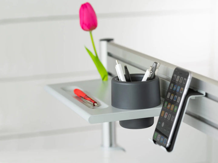 Support smartphone pour rail d'organisation SlatWall-argent