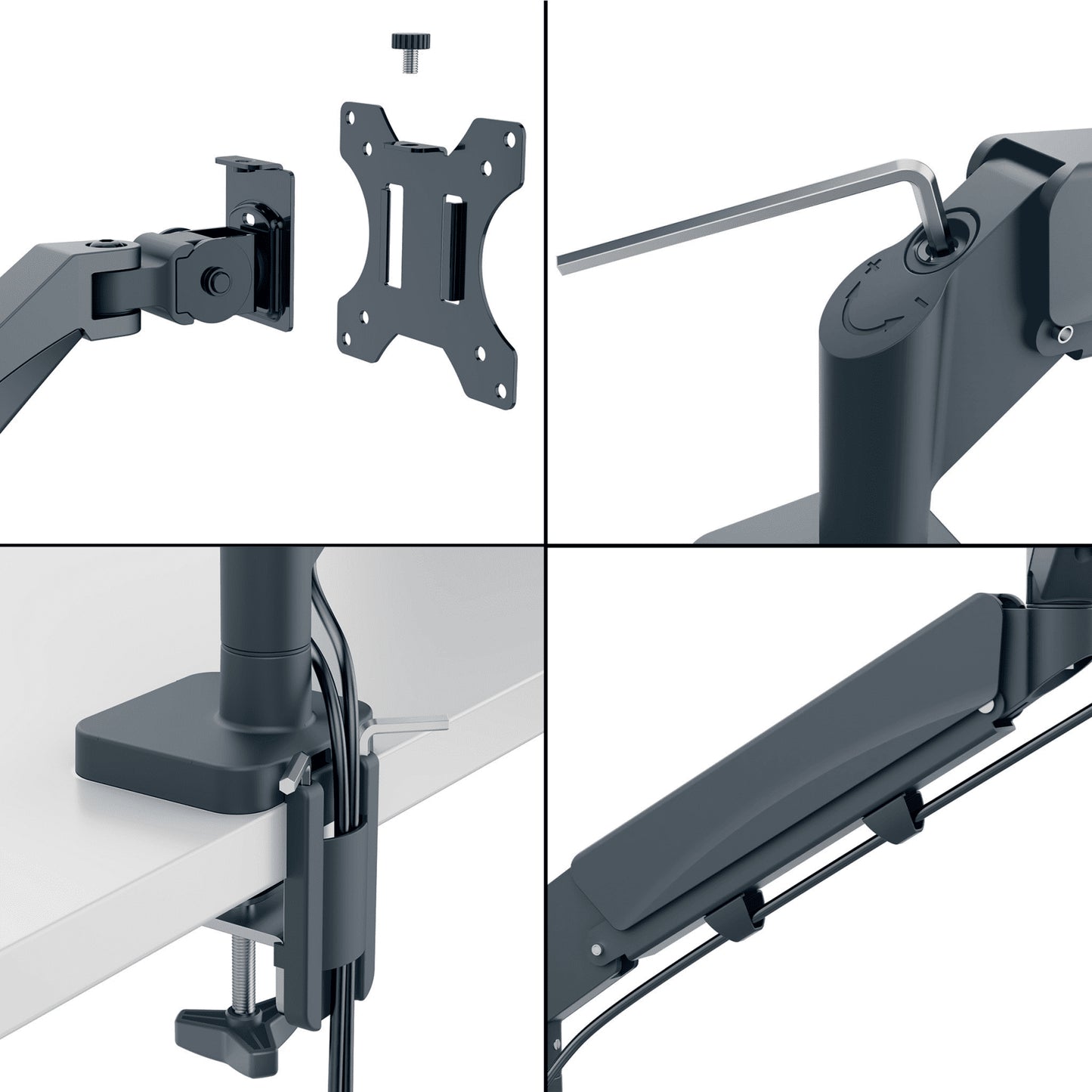 Bras écran double avec support pc - ergonomie optimale