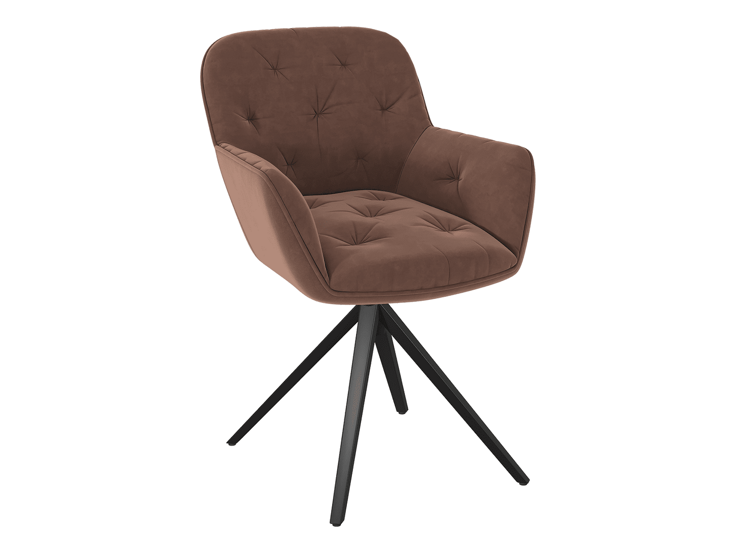 Chaise de réunion pivotante Charleston tissu marron