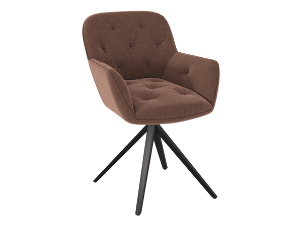 Chaise de réunion pivotante Charleston tissu marron