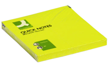 Bloc Notes Adhésif 76x76mm - Couleur Néon Jaune