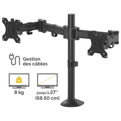Bras porte-écran double - ergonomie et gain d'espace