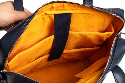Sac à dos ordinateur 14" cuir marine - élégance et fonctionnalité
