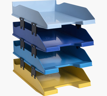 Corbeille courrier bee blue set de 4 -assorti