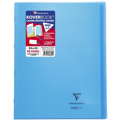 Cahier koverbook 48 pages quadrillé 5x5 24x32 - couverture solide