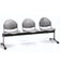 Chaise poutre d'accueil en métal gris - 2 places