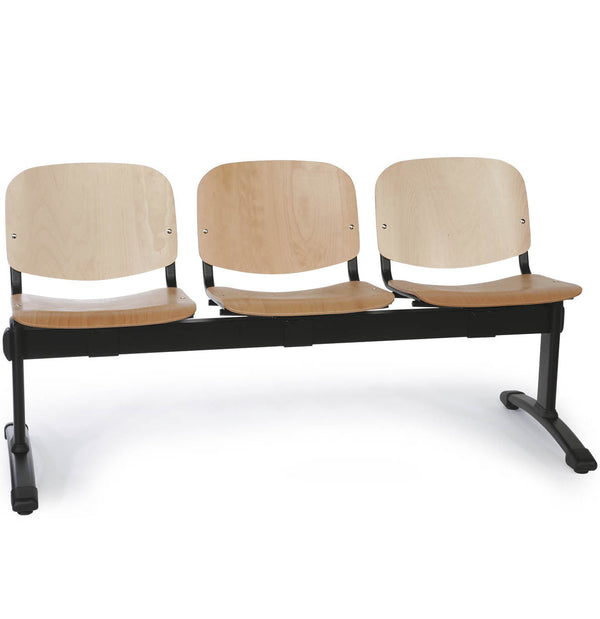 Chaise poutre d'accueil en bois - 4 places
