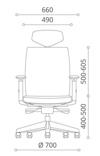 Fauteuil Dynamic High Back Avec Tetiere Accoudoirs 3D