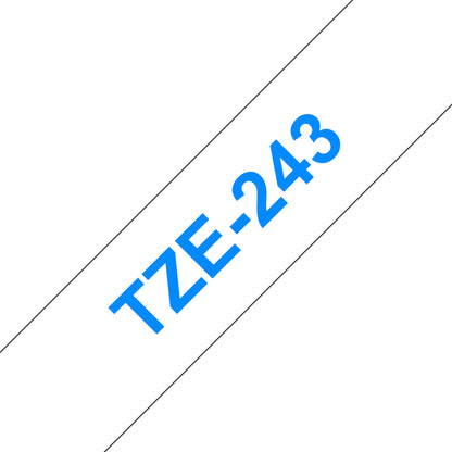 Ruban Brother 18mm TZE-243 - Bleu/Blanc