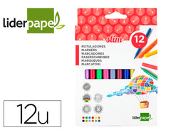 Feutres dessin pointe Fine - Assortis, 12 pièces