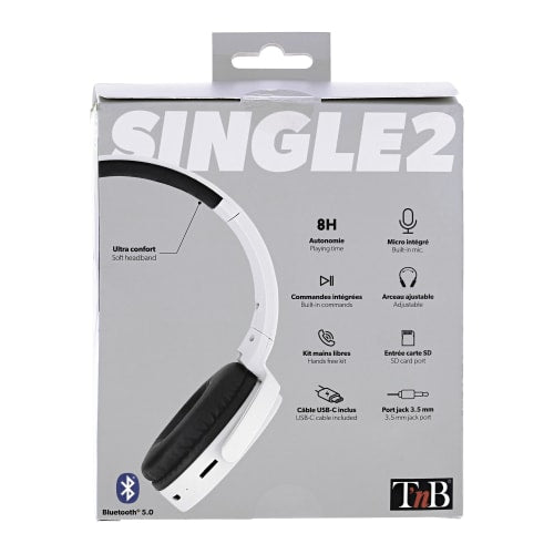 Casque bluetooth 5.0 gris - confort et polyvalence