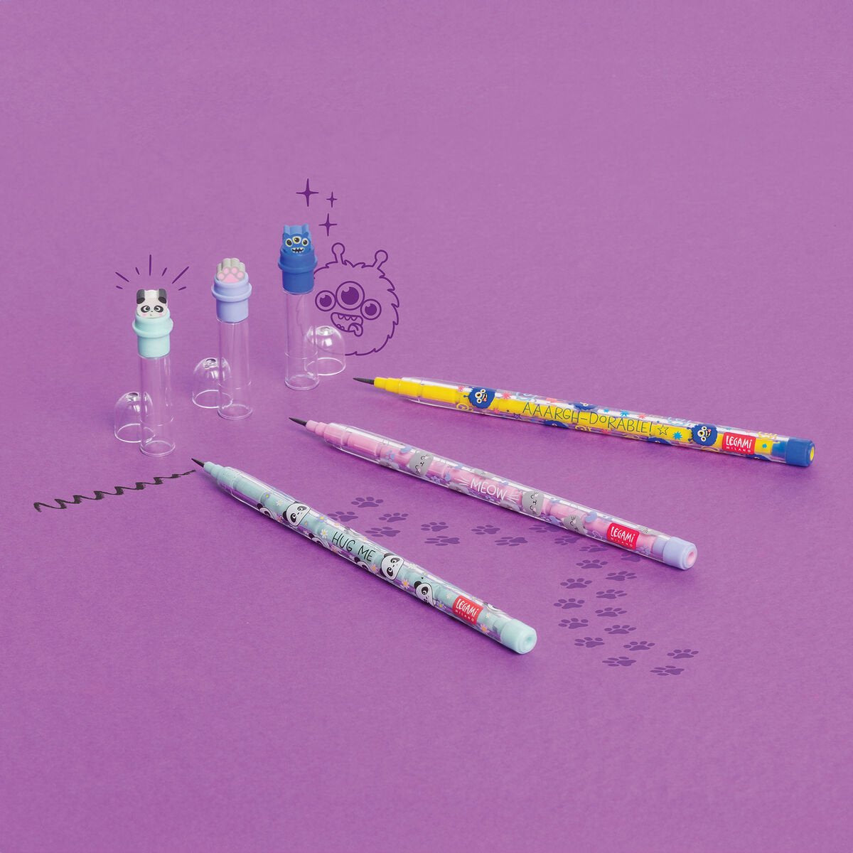 Crayon papier legami  empilable avec gomme - 11 mines prêtes à l'emploi