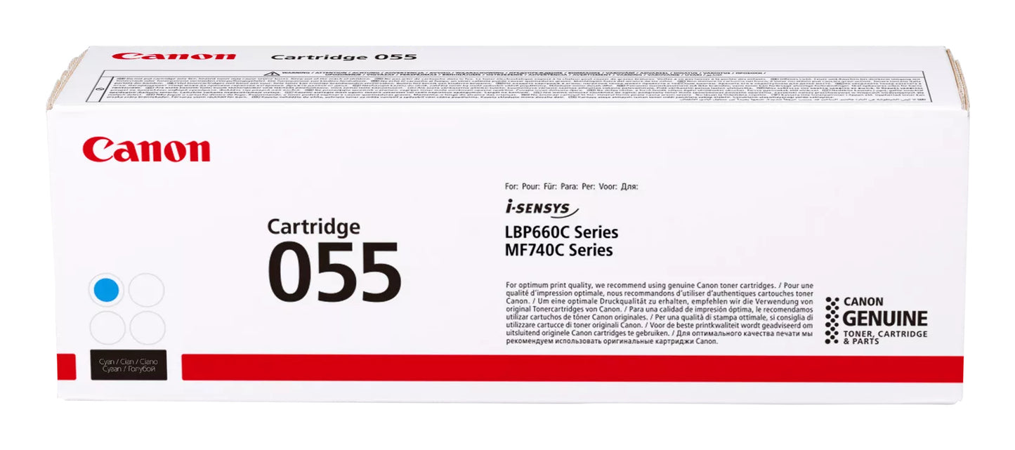 Cartouche Toner Canon cyan 055 - 2100 pages pour i-sensys mf740