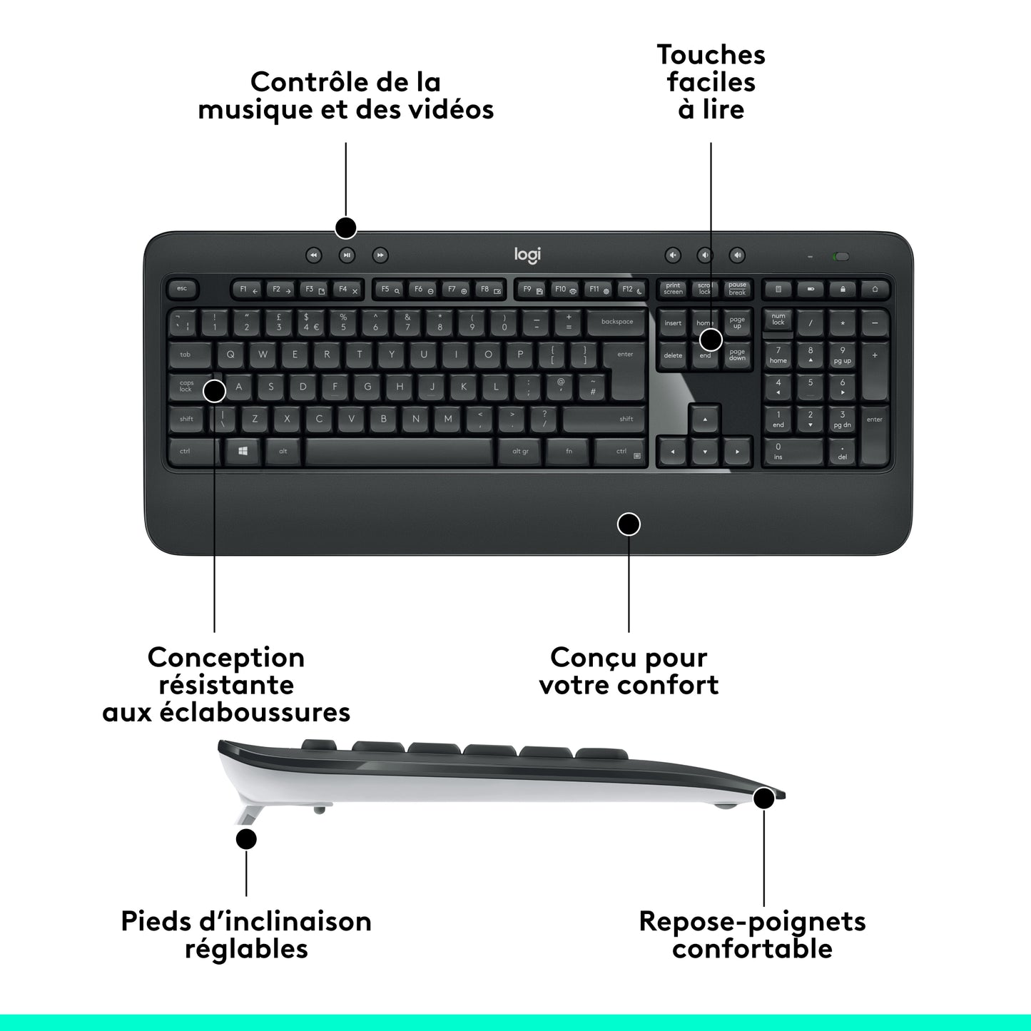 Clavier/souris sans fil mk540 - confort et précision