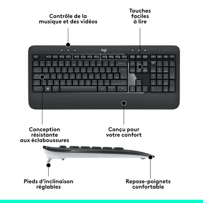 Clavier/souris sans fil mk540 - confort et précision