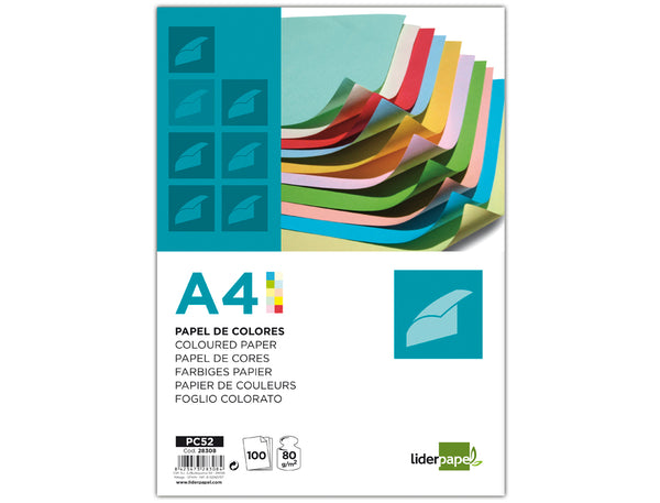 Papier A4 Multicolore 80g - 100 Feuilles Vives