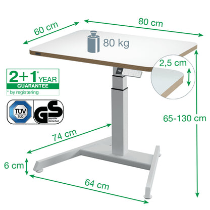 Petit bureau elec.80x60cm blanc