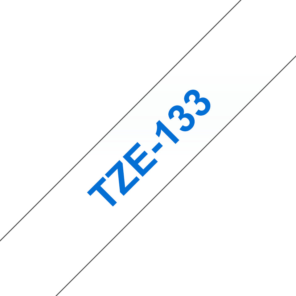Ruban Brother 12mm TZE133 - bleu/ transparent