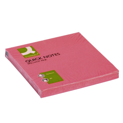 Bloc note adhésif neon 76x76 - rose