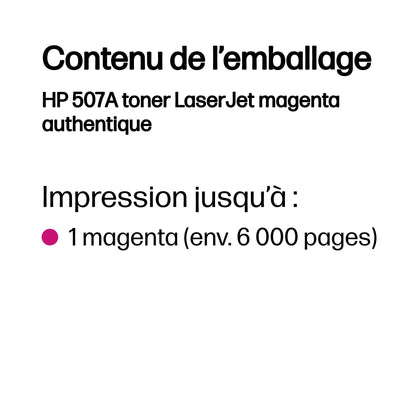 Cartouche toner HP 507a magenta - haute qualité