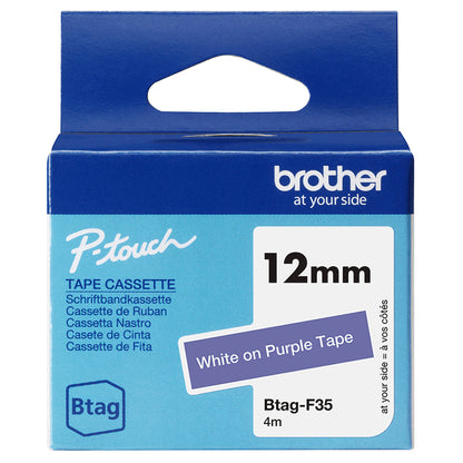 Ruban étiqueteuse Btag 12mm - blanc/violet Résistant et polyvalent