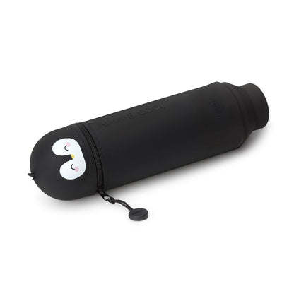 Trousse Legami 2-en-1 Silicone - Pingouin Rétractable