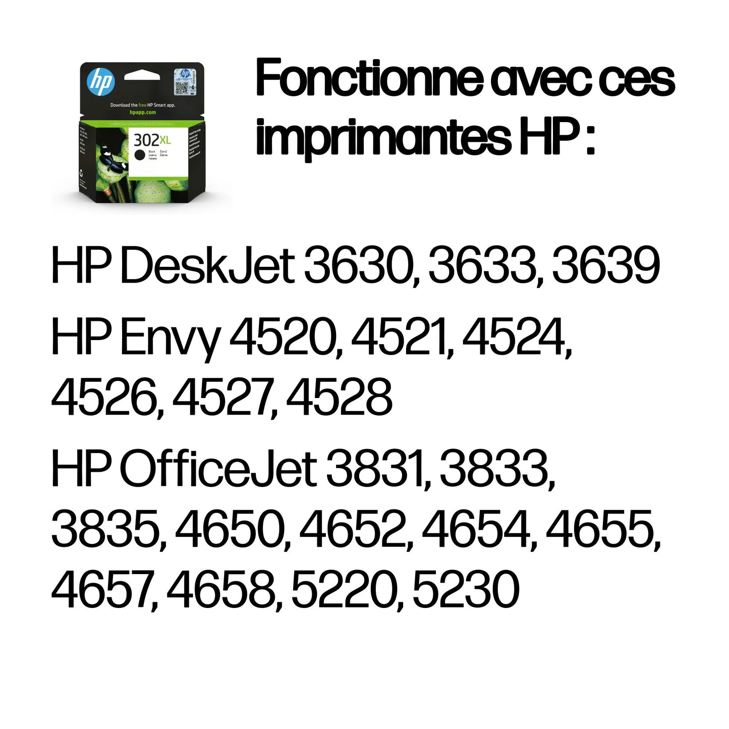 Cartouche d'encre HP 302xl - rendement élevé noir