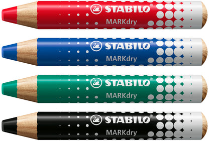 Crayon marqueur vert  pour ardoises et tableaux blancs STABILO MARKdry